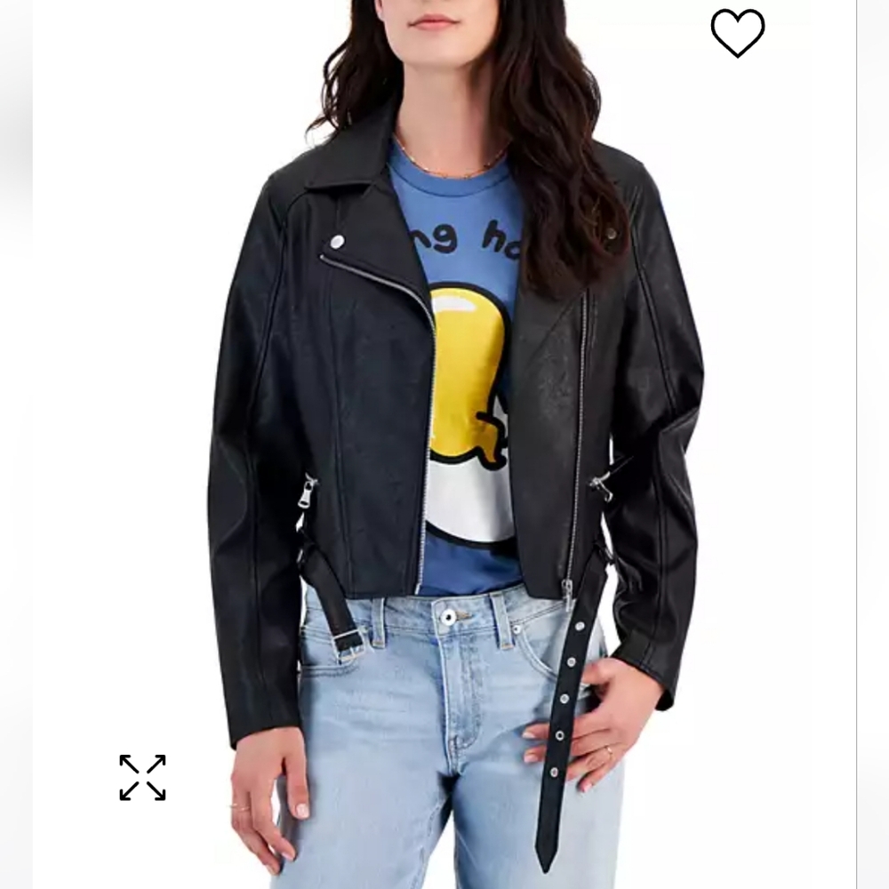 Juniors Black Faux Leather Jacket (S-L NWT) - Picture 9 of 10